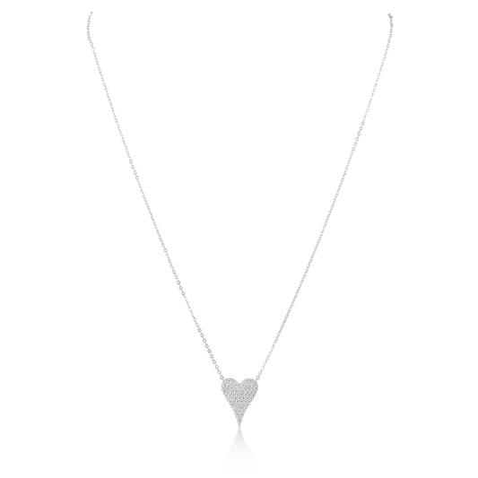 Sara Pave Heart Necklace — Soul Flow Apparel