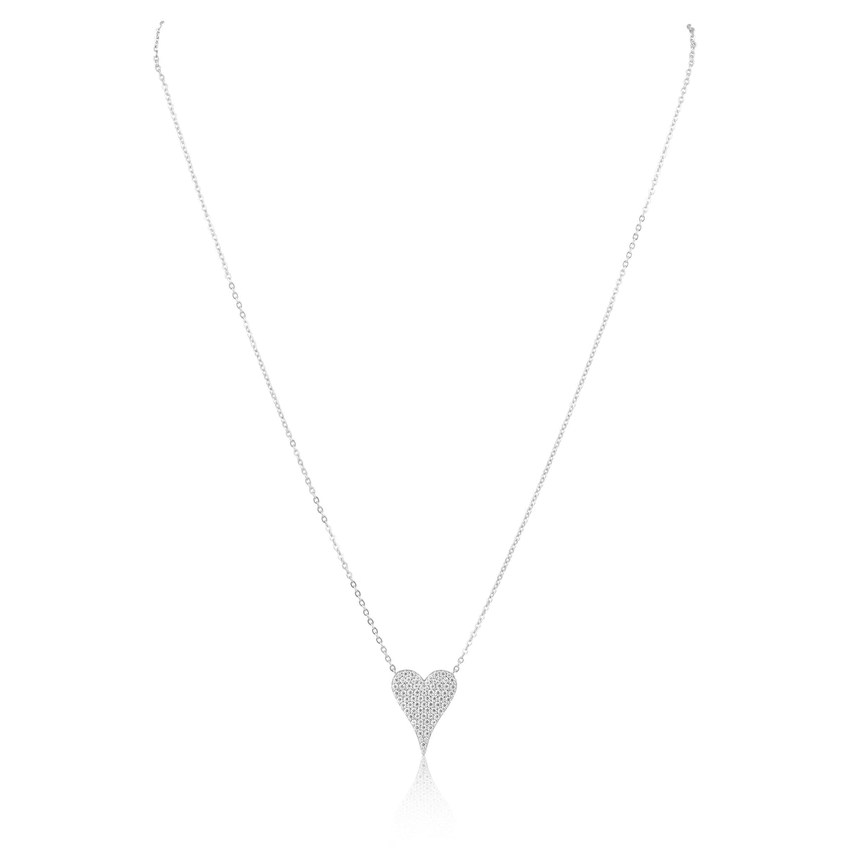 Sara Pave Heart Necklace — Soul Flow Apparel