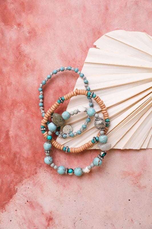 Turquoise Mixed Bead Stackable Bracelet Jewelry