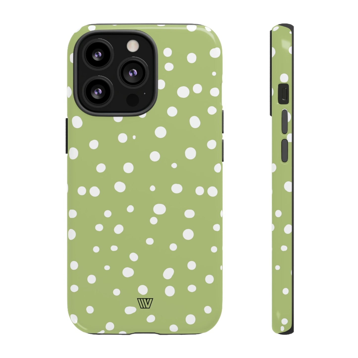 Pale Olive Dots | Tough Phone Case, view 2048 — Soul Flow Apparel