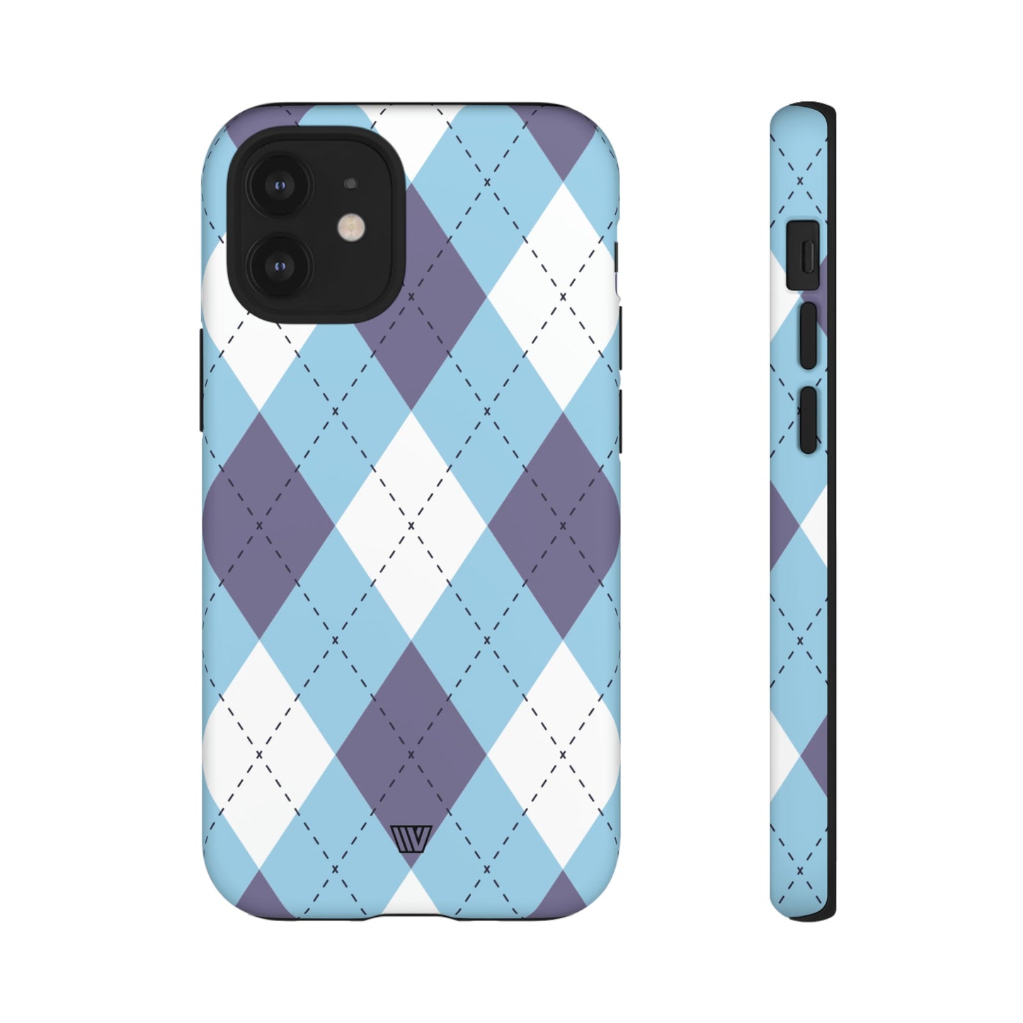 Blue White Purple Argyle | Tough Phone Case, view 2048 — Soul Flow Apparel