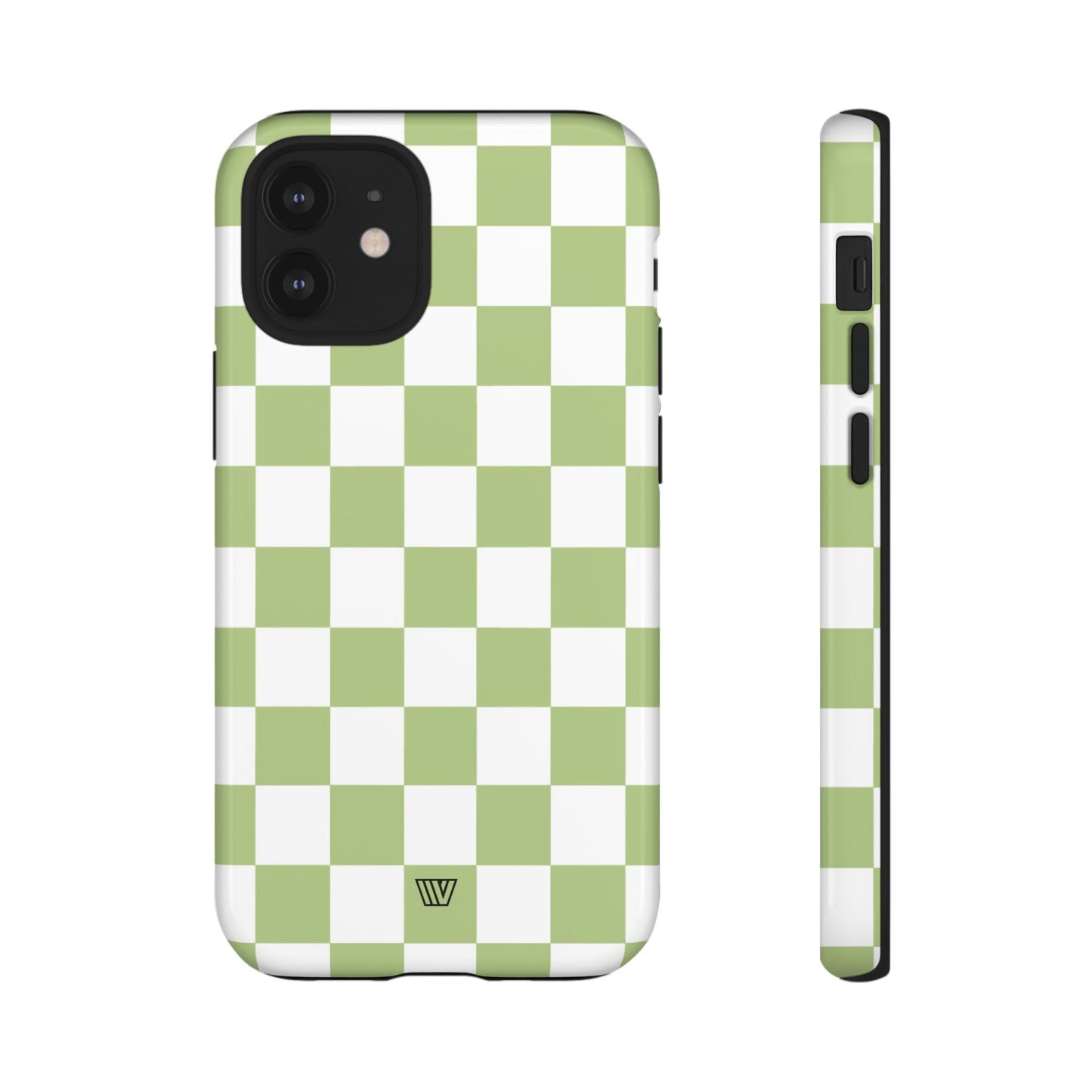 Pale Olive White Checkerboard | Tough Phone Case, view 2048 — Soul Flow Apparel