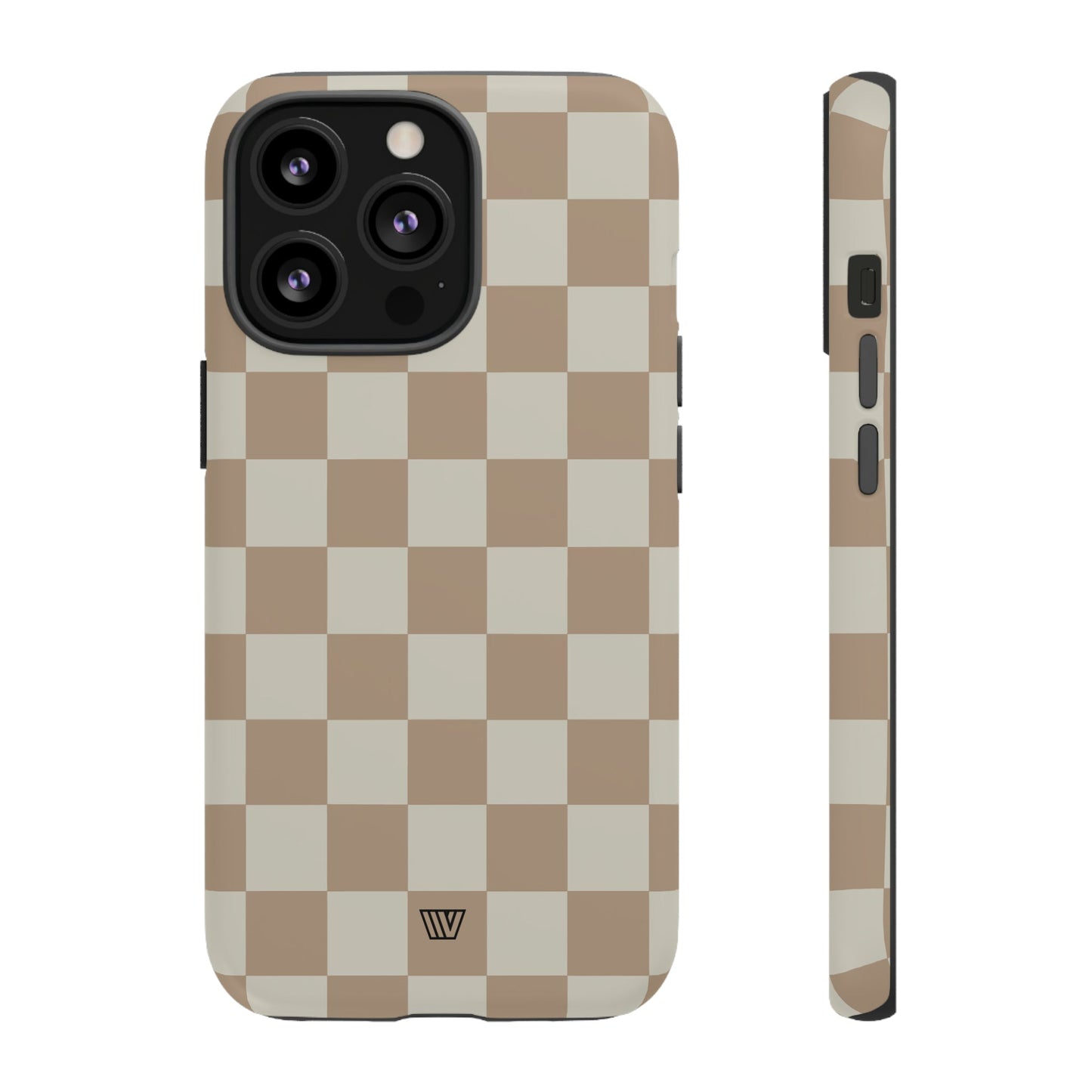 Neutral Checkerboard | Tough Phone Case, view 2048 — Soul Flow Apparel
