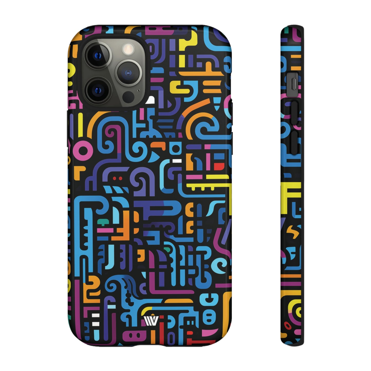 Neon Glyphs | Tough Phone Case, view 2048 — Soul Flow Apparel