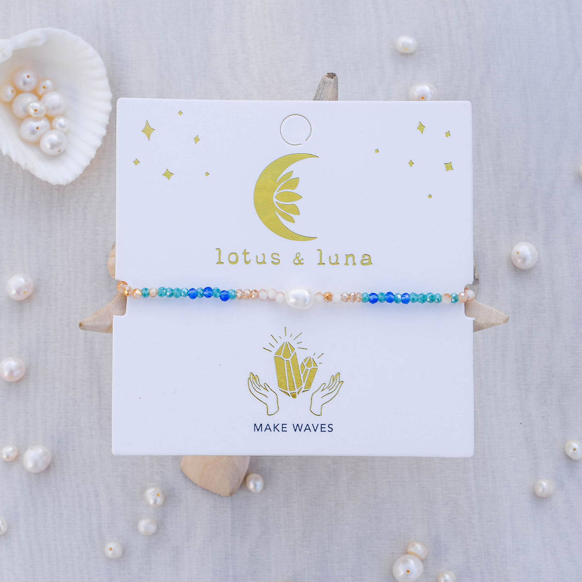 "make Waves" Goddess Bracelet, view 6 — Soul Flow Apparel