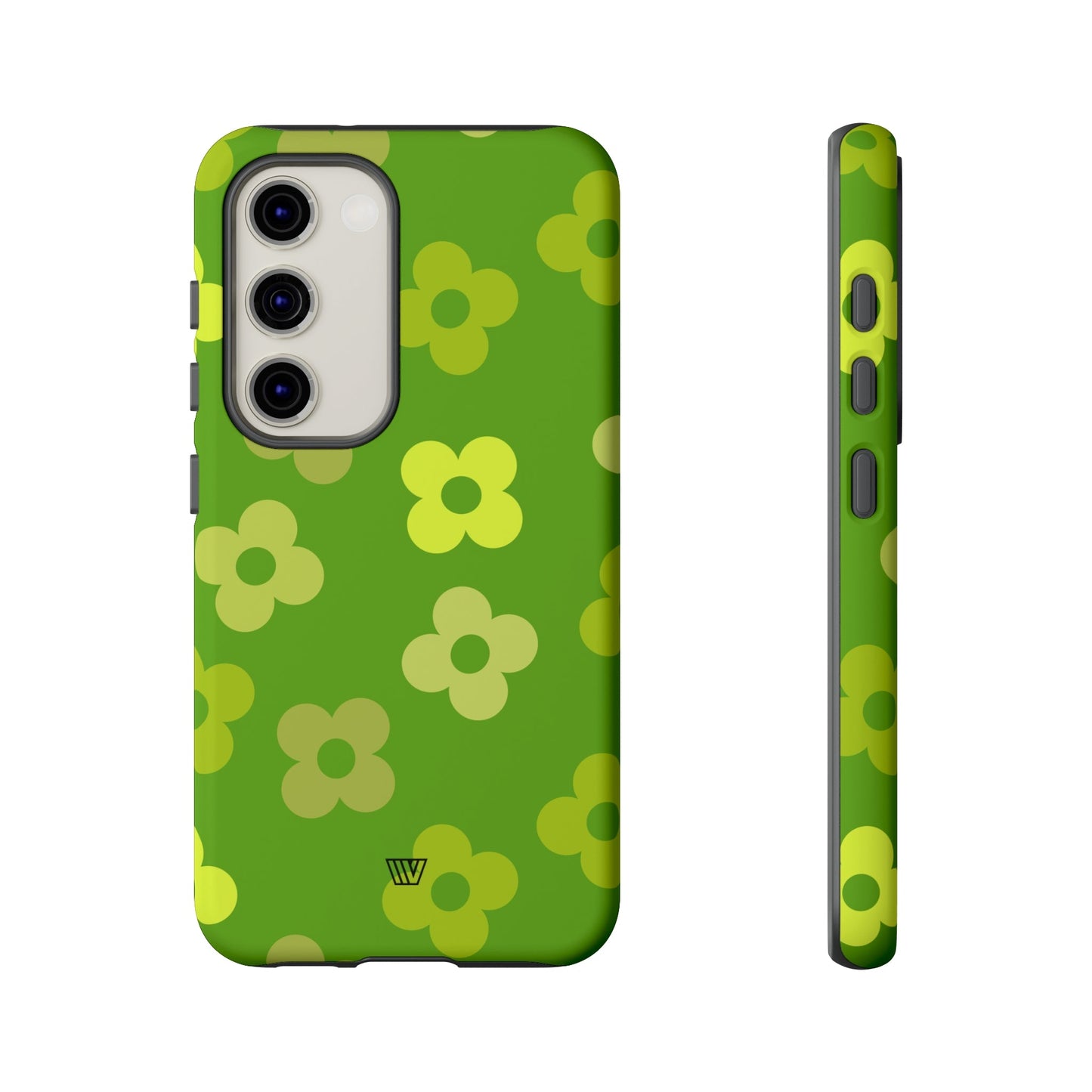 Green Retro Flowers | Tough Phone Case, view 2048 — Soul Flow Apparel