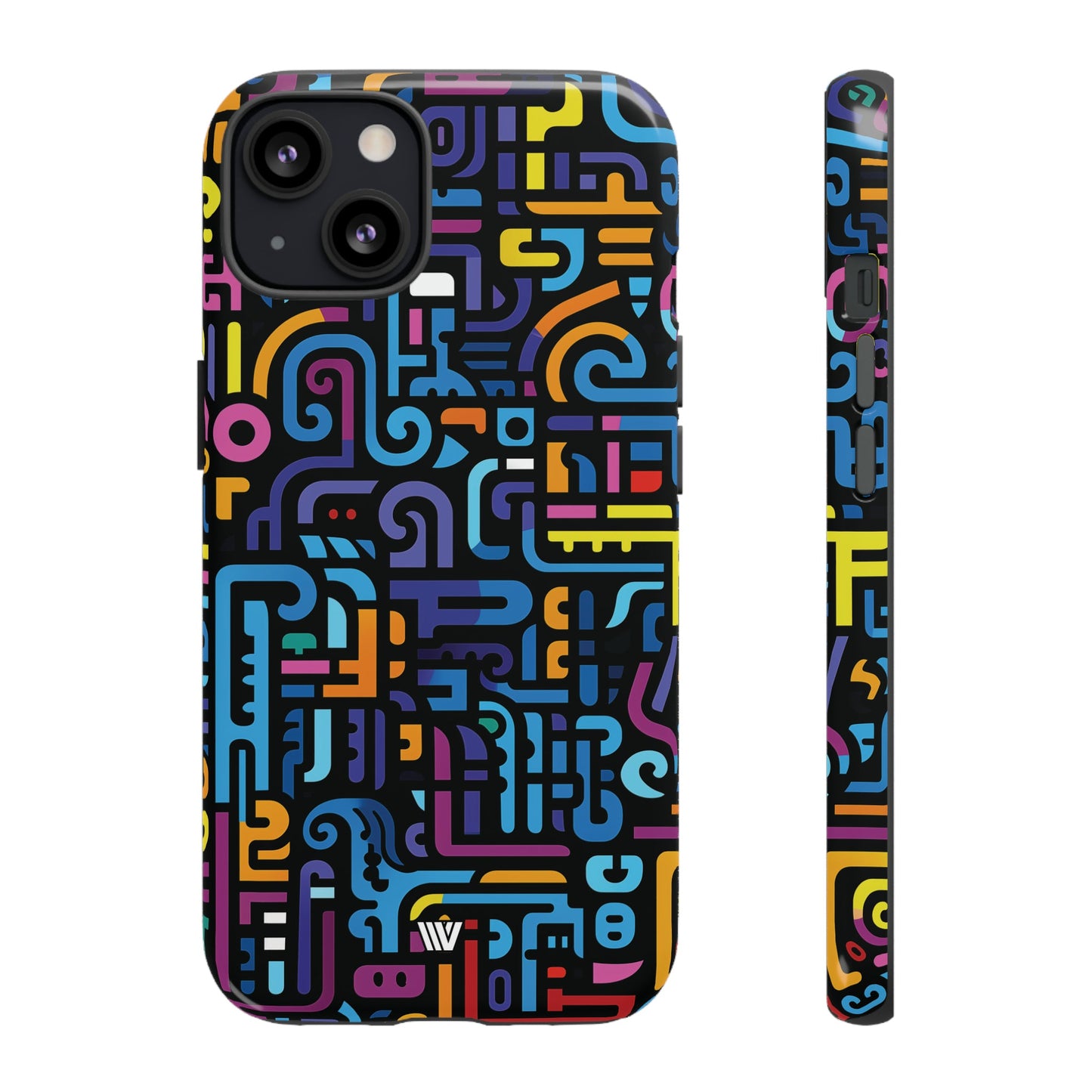 Neon Glyphs | Tough Phone Case, view 2048 — Soul Flow Apparel