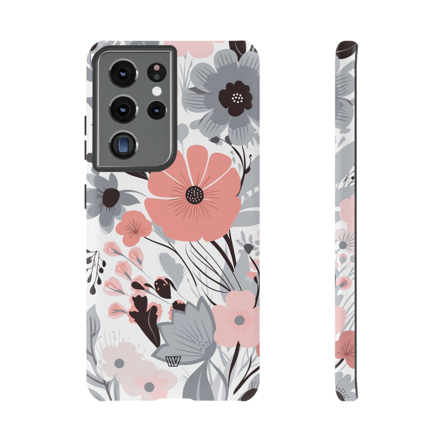 Gray Pastel Flowers | Tough Phone Case, view 2048 — Soul Flow Apparel