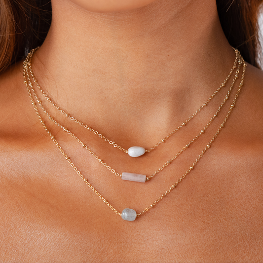 Moonstone Necklace, view 3 — Soul Flow Apparel