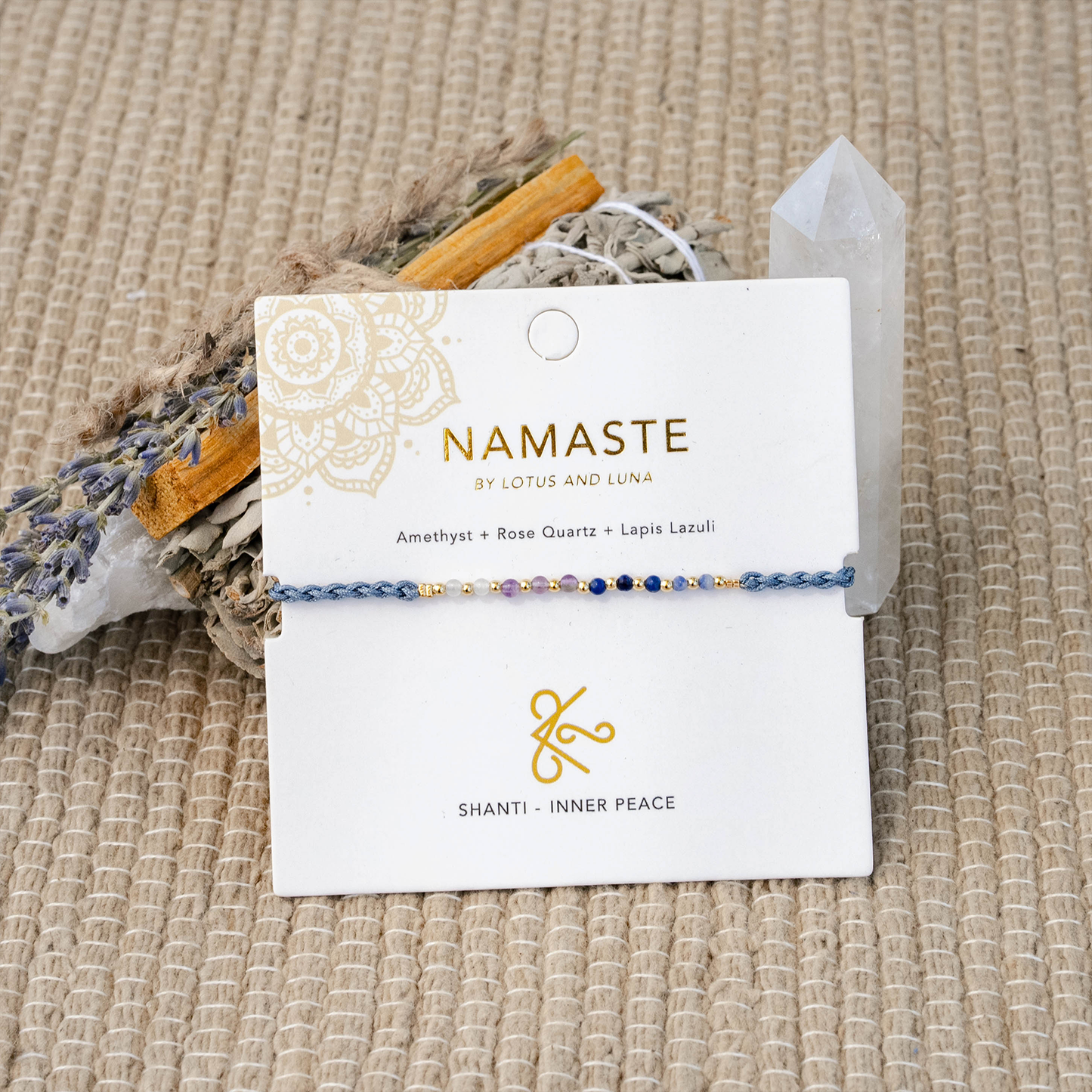 Shanti Namaste Bracelet, view 5 — Soul Flow Apparel