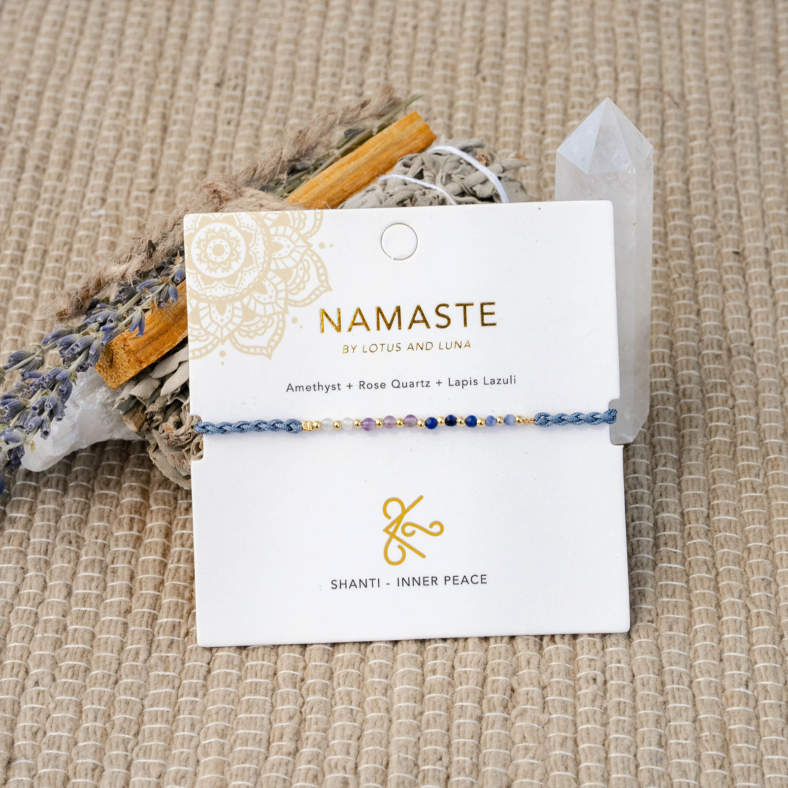 Shanti Namaste Bracelet, view 5 — Soul Flow Apparel