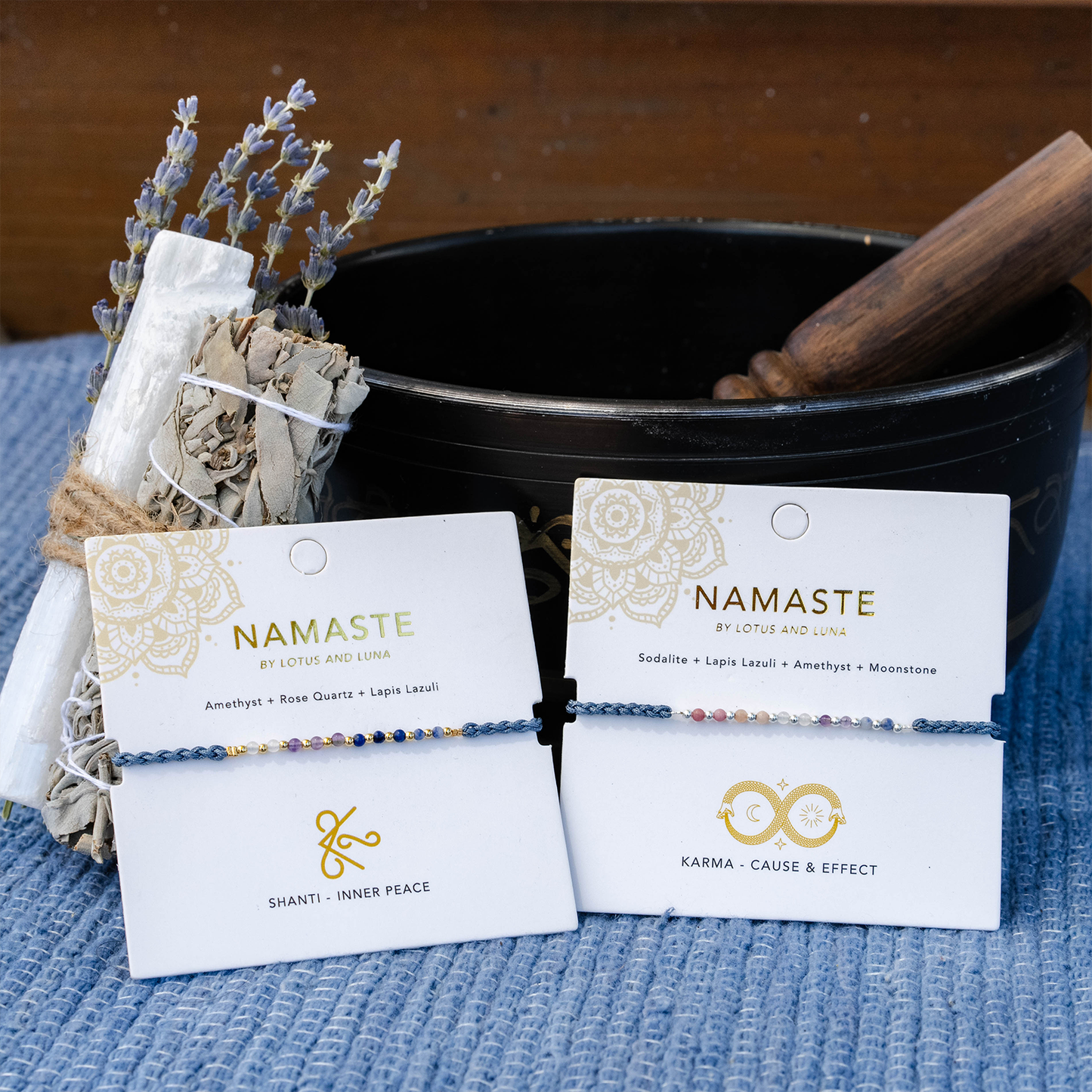 Shanti Namaste Bracelet, view 6 — Soul Flow Apparel