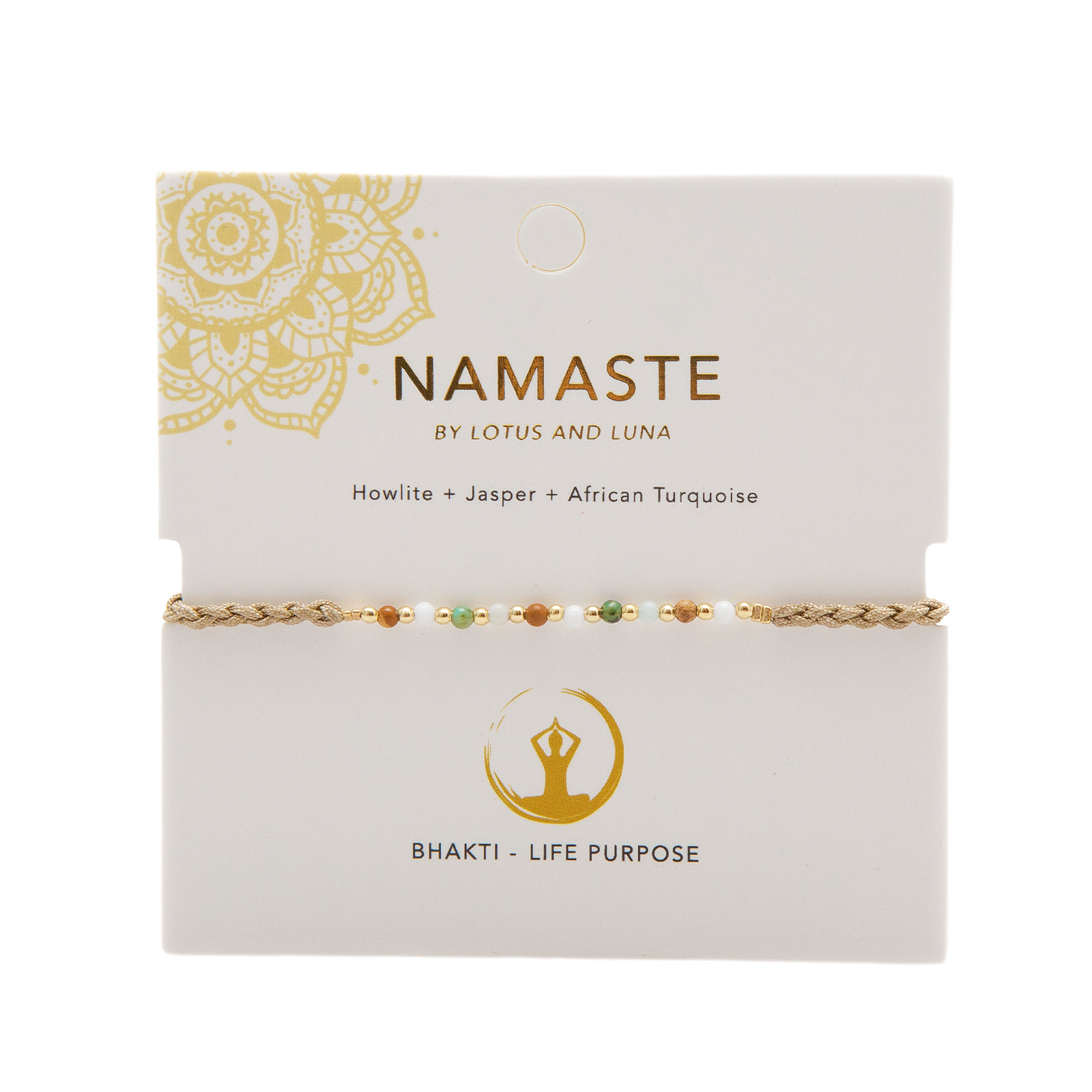 Bhakti Namaste Bracelet, view 1 — Soul Flow Apparel