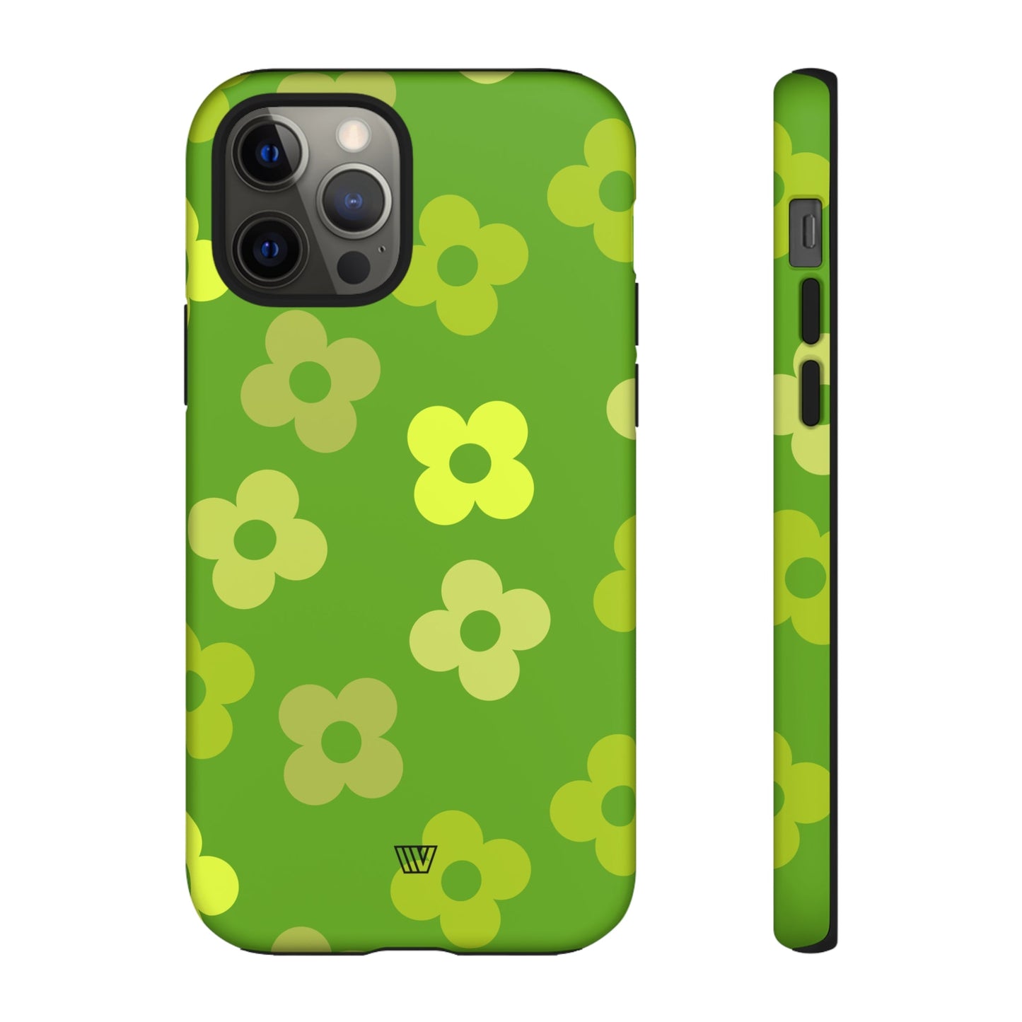 Green Retro Flowers | Tough Phone Case, view 2048 — Soul Flow Apparel