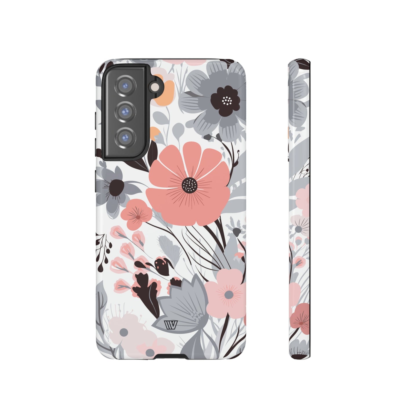 Gray Pastel Flowers | Tough Phone Case, view 2048 — Soul Flow Apparel