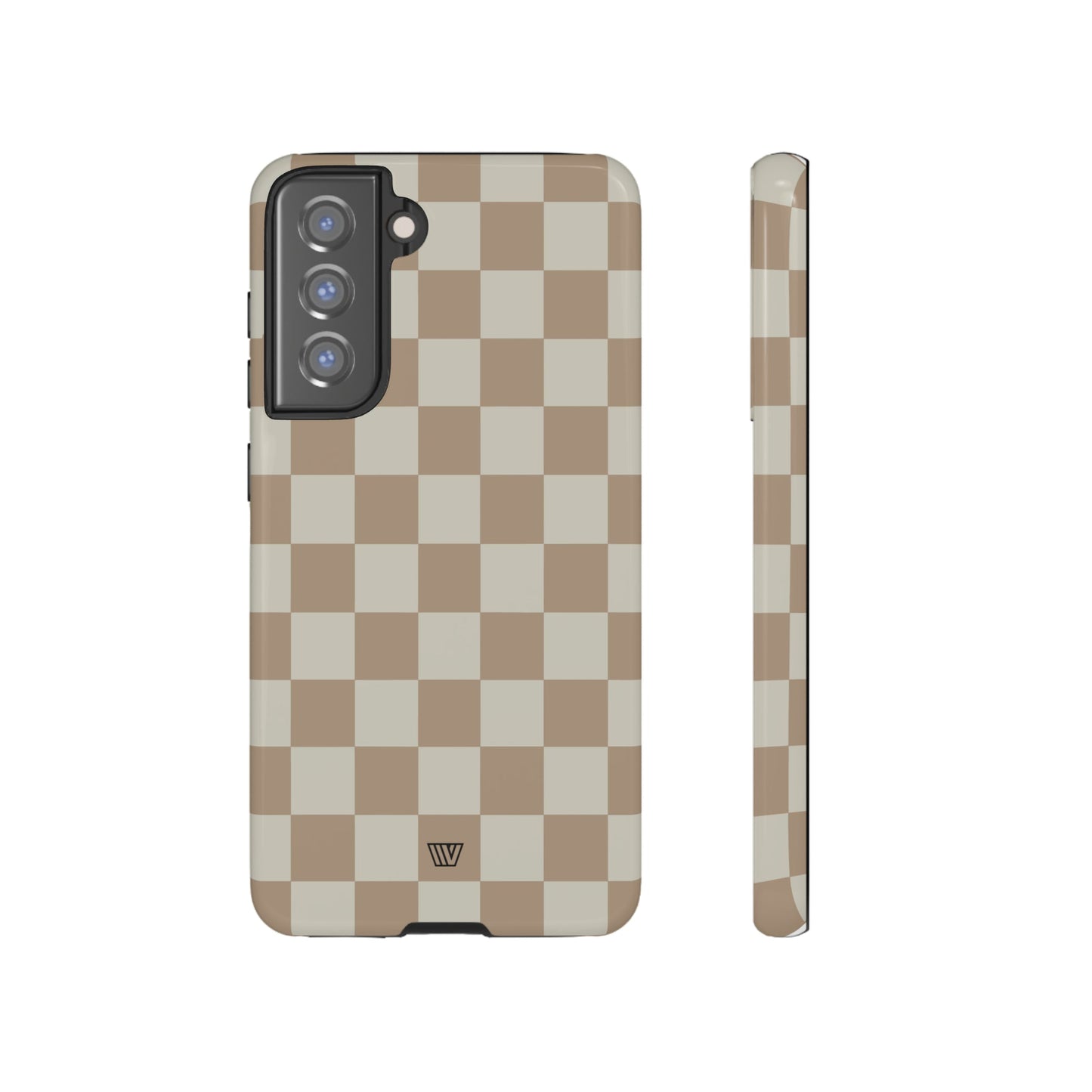 Neutral Checkerboard | Tough Phone Case, view 2048 — Soul Flow Apparel