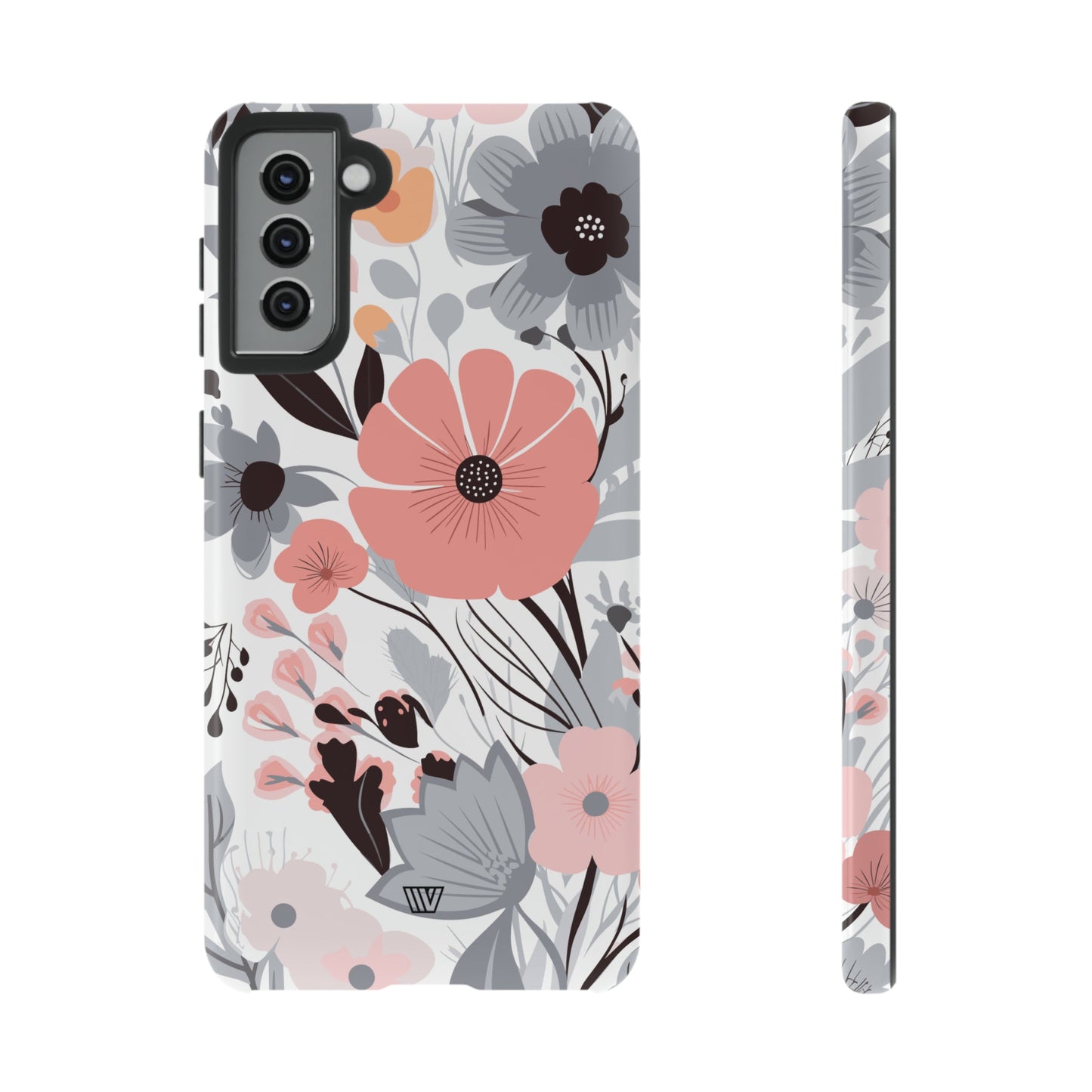 Gray Pastel Flowers | Tough Phone Case, view 2048 — Soul Flow Apparel