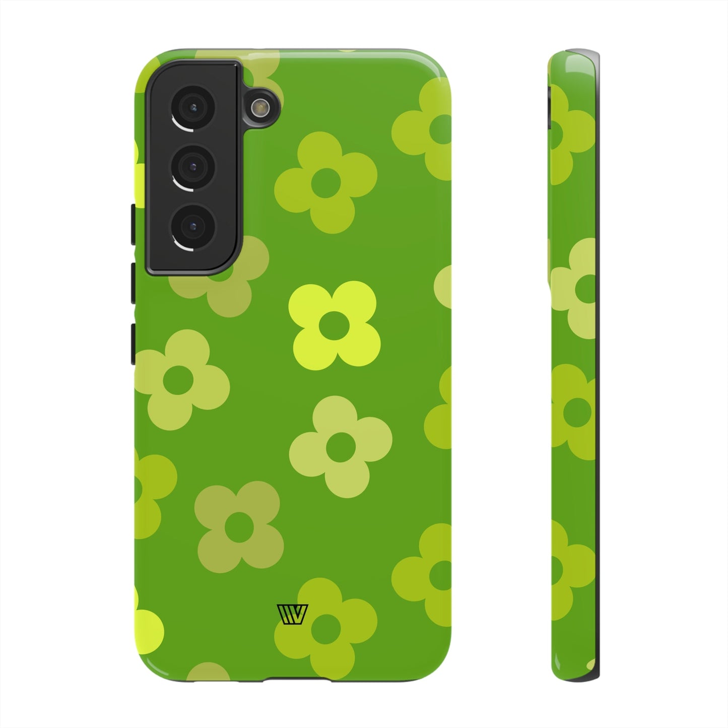 Green Retro Flowers | Tough Phone Case, view 2048 — Soul Flow Apparel