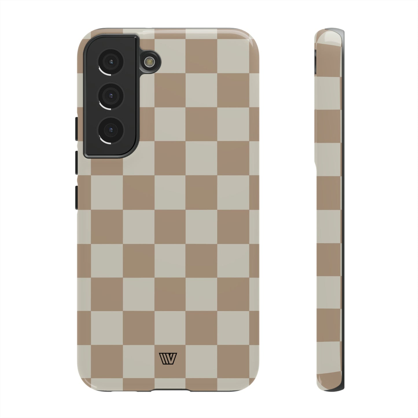 Neutral Checkerboard | Tough Phone Case, view 2048 — Soul Flow Apparel