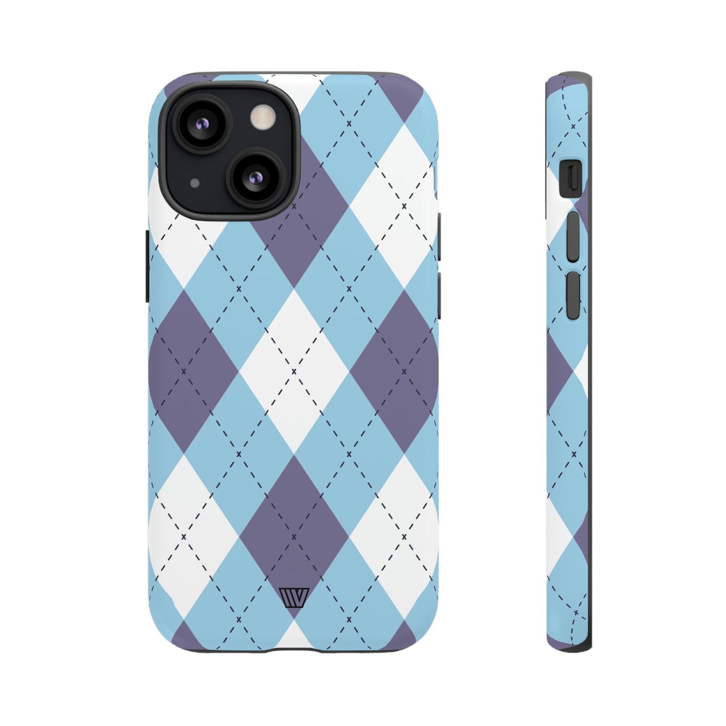 Blue White Purple Argyle | Tough Phone Case, view 2048 — Soul Flow Apparel