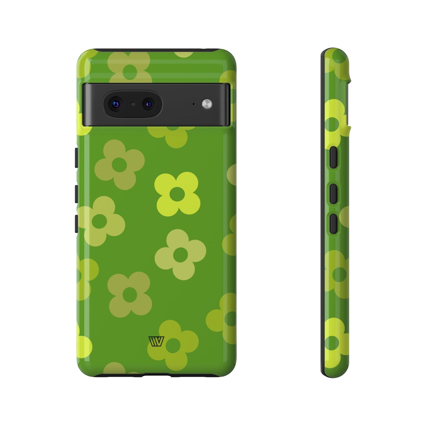 Green Retro Flowers | Tough Phone Case, view 2048 — Soul Flow Apparel