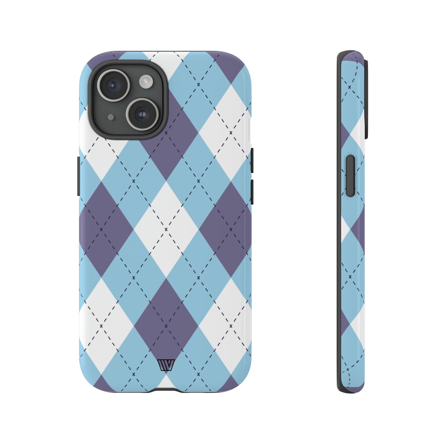 Blue White Purple Argyle | Tough Phone Case, view 2048 — Soul Flow Apparel