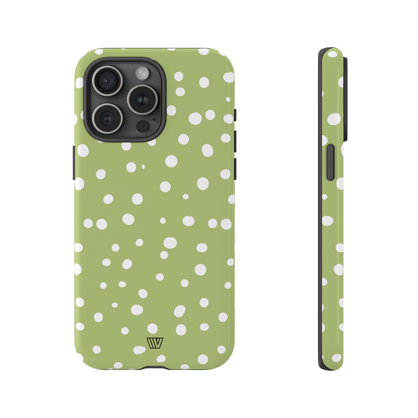 Pale Olive Dots | Tough Phone Case, view 2048 — Soul Flow Apparel