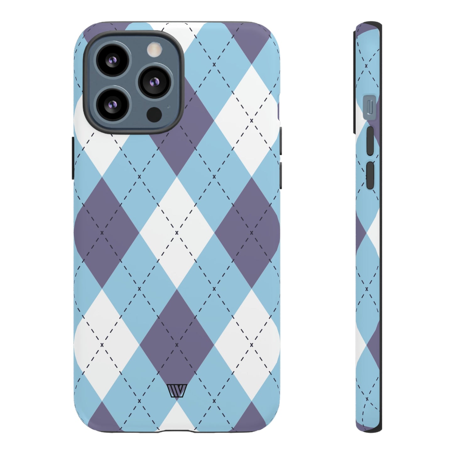 Blue White Purple Argyle | Tough Phone Case, view 2048 — Soul Flow Apparel