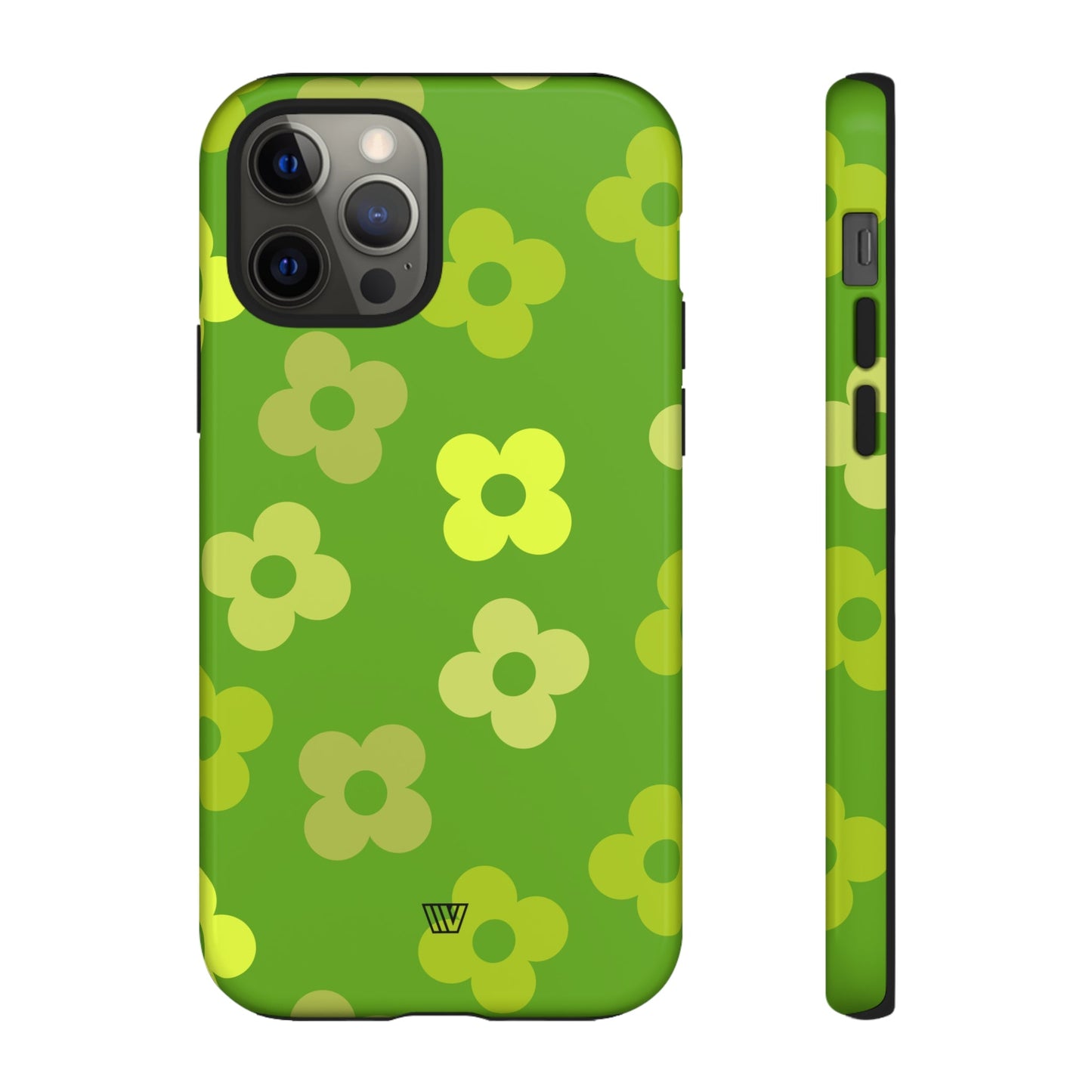 Green Retro Flowers | Tough Phone Case, view 2048 — Soul Flow Apparel