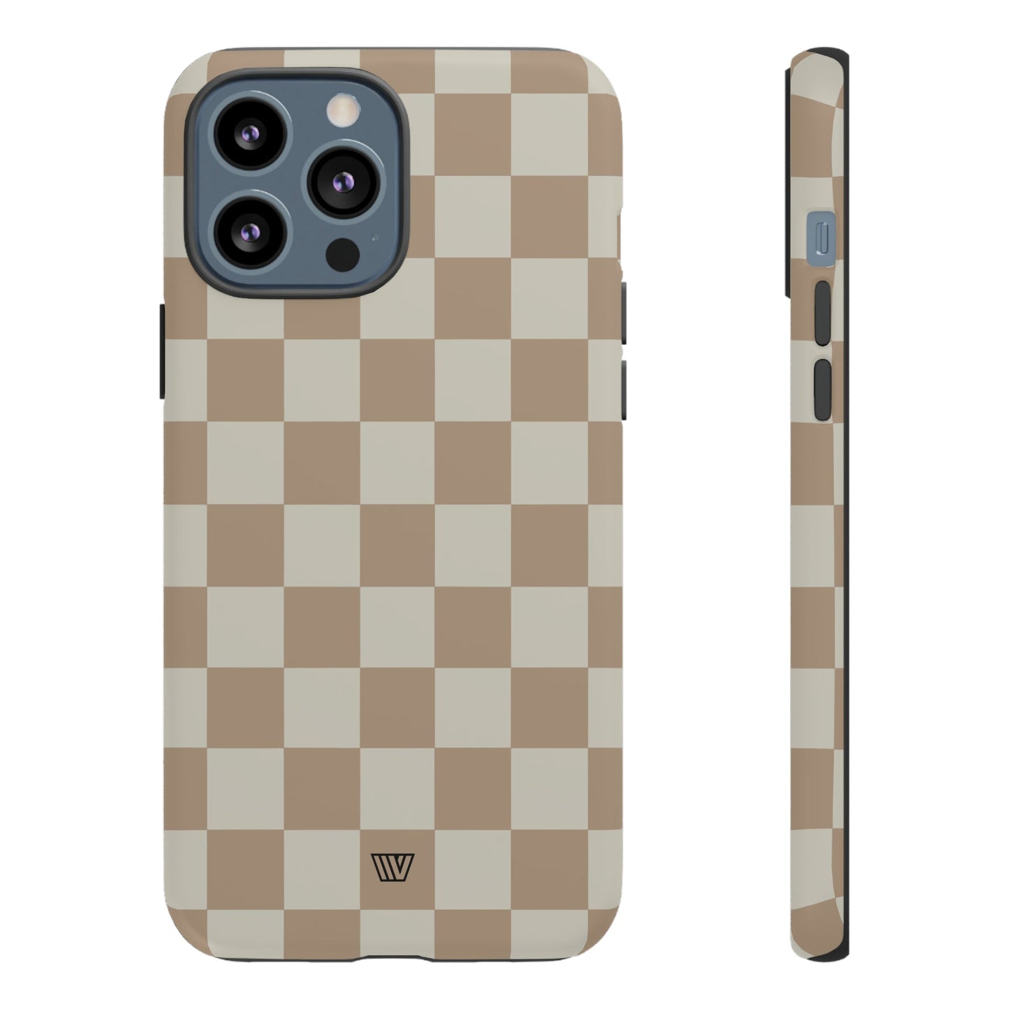 Neutral Checkerboard | Tough Phone Case, view 2048 — Soul Flow Apparel