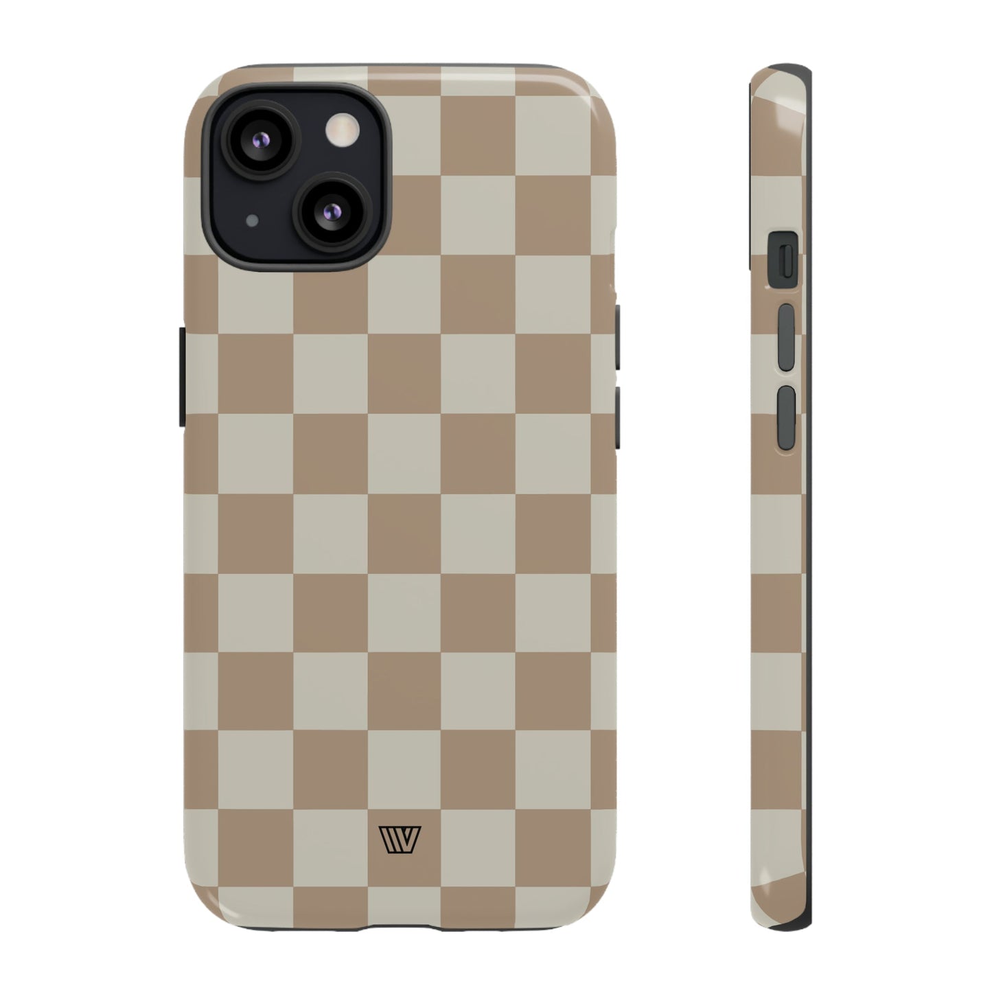 Neutral Checkerboard | Tough Phone Case, view 2048 — Soul Flow Apparel