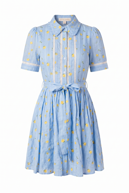 Starlit Skies Woven Mini Dress in light blue — Soul Flow Apparel