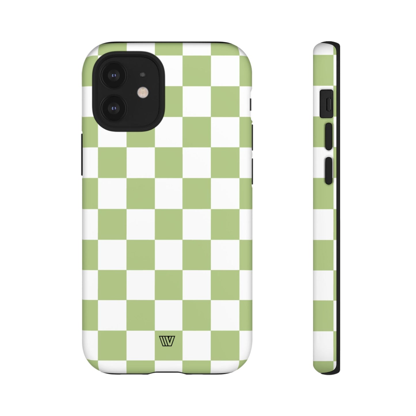 Pale Olive White Checkerboard | Tough Phone Case, view 2048 — Soul Flow Apparel