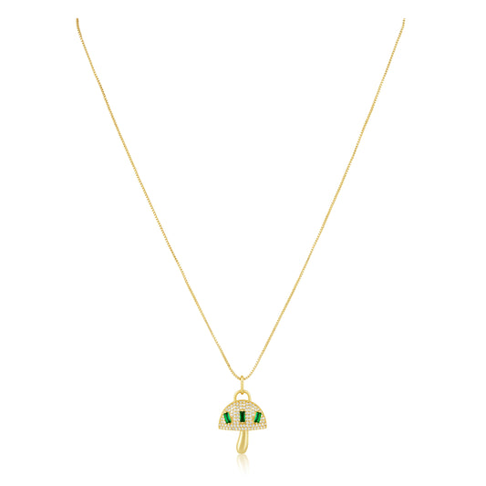 Alice Emerald Mushroom Pendant Necklace — Soul Flow Apparel