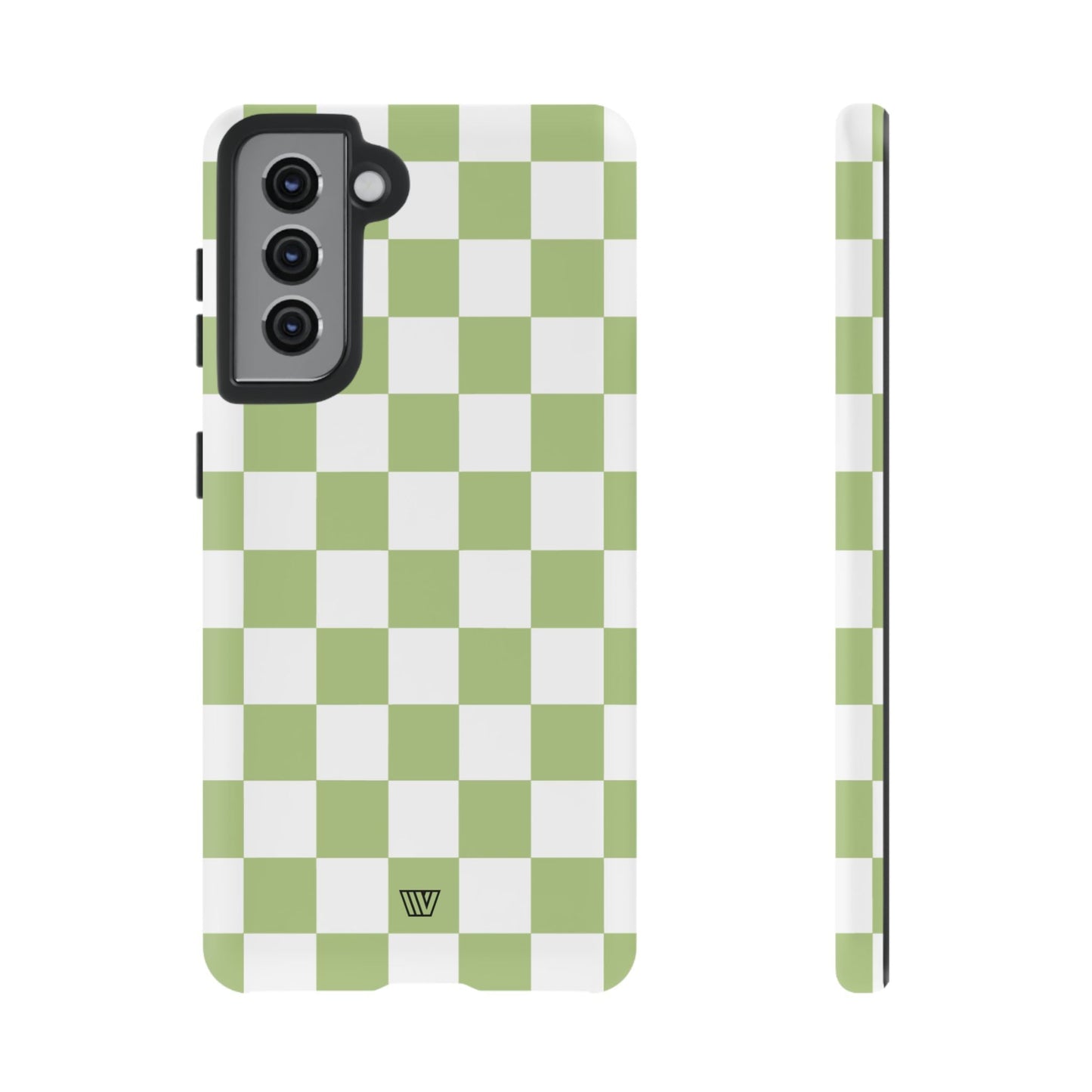 Pale Olive White Checkerboard | Tough Phone Case, view 2048 — Soul Flow Apparel