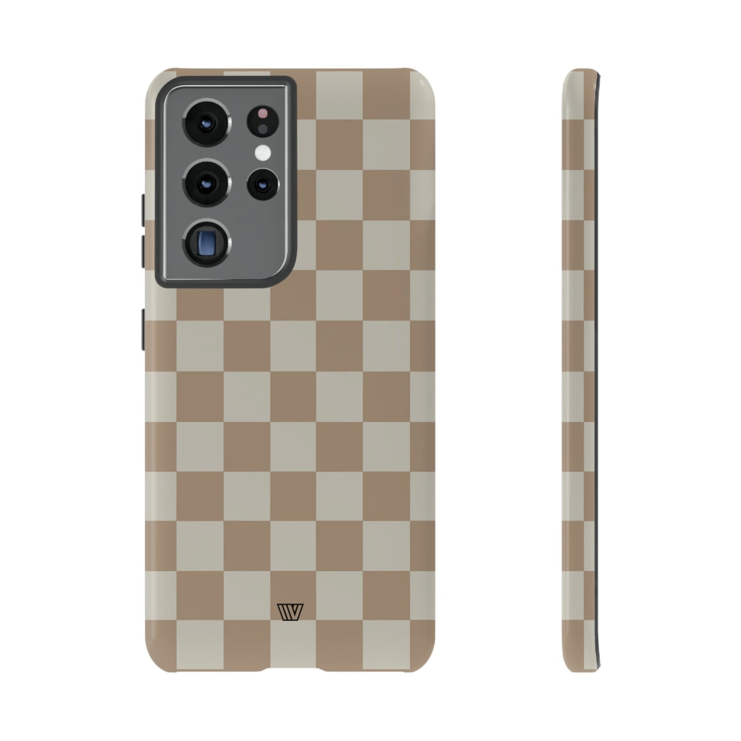 Neutral Checkerboard | Tough Phone Case, view 2048 — Soul Flow Apparel