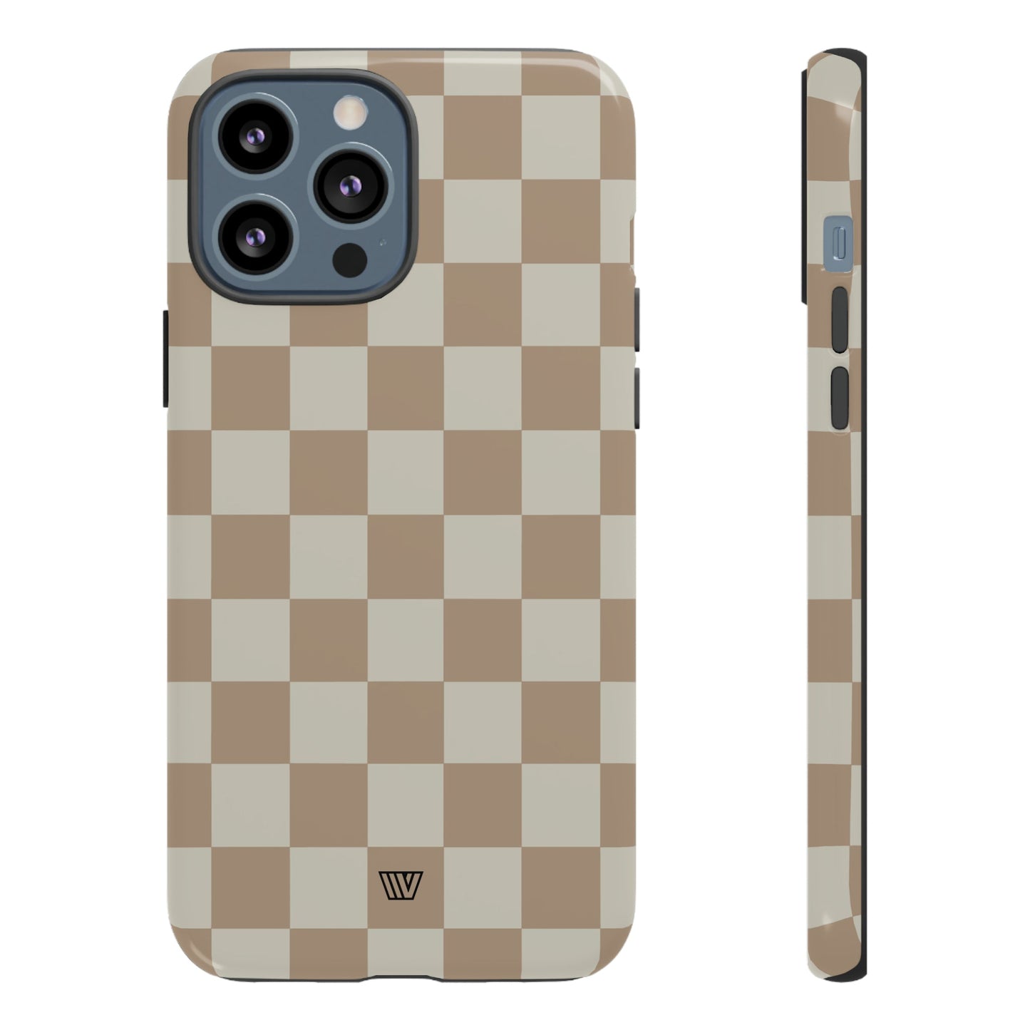 Neutral Checkerboard | Tough Phone Case, view 2048 — Soul Flow Apparel
