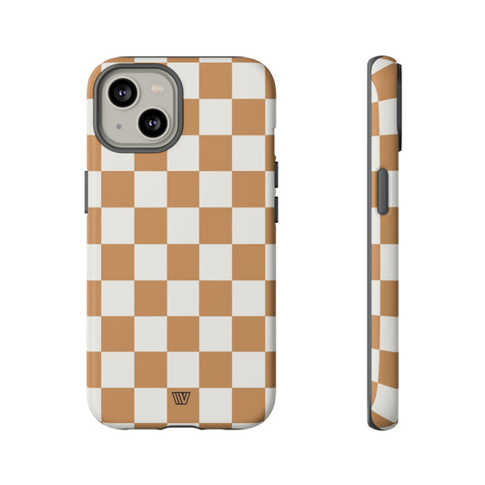 Chestnut Checkerboard | Tough Phone Case, view 2048 — Soul Flow Apparel