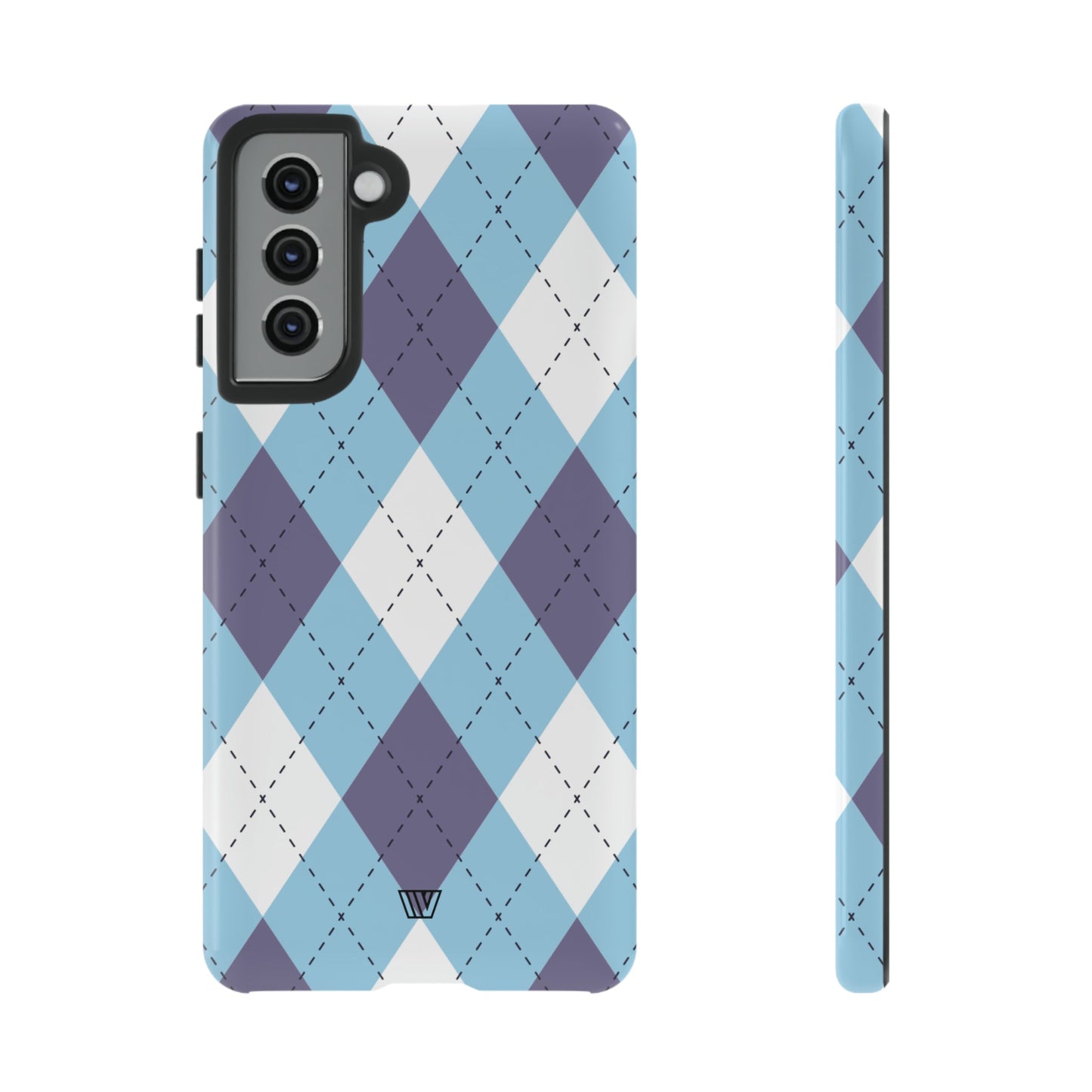 Blue White Purple Argyle | Tough Phone Case, view 2048 — Soul Flow Apparel