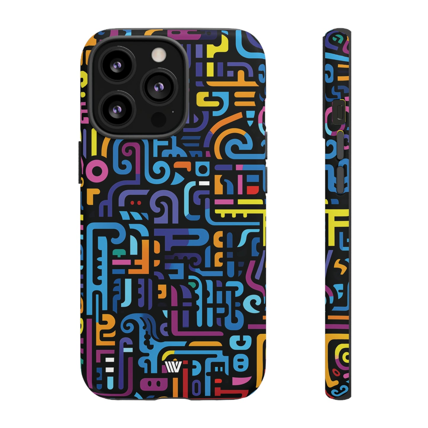 Neon Glyphs | Tough Phone Case, view 2048 — Soul Flow Apparel