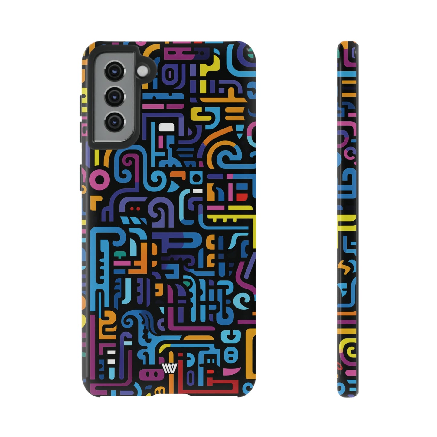 Neon Glyphs | Tough Phone Case, view 2048 — Soul Flow Apparel