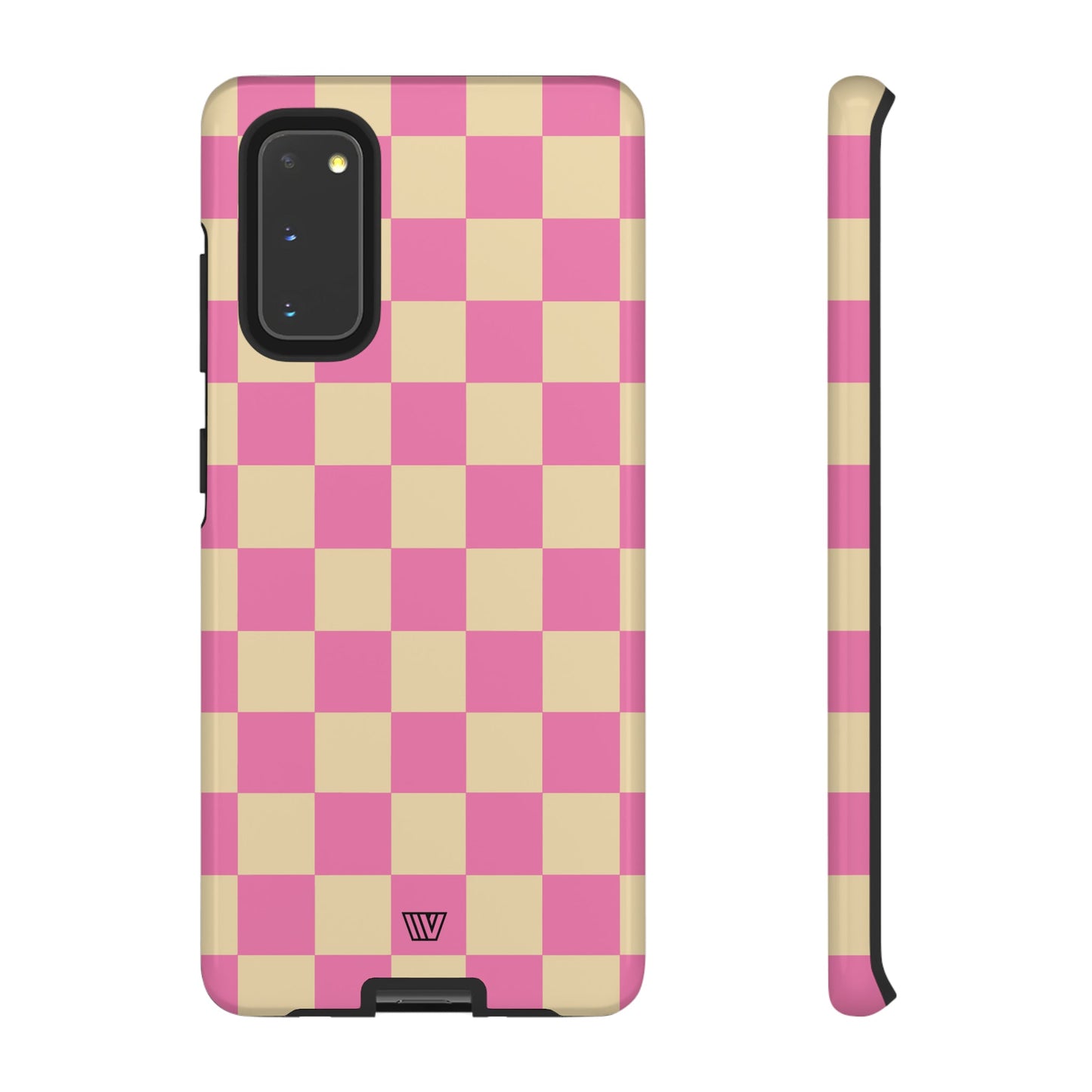Pink Tan Checkerboard | Tough Phone Case, view 2048 — Soul Flow Apparel