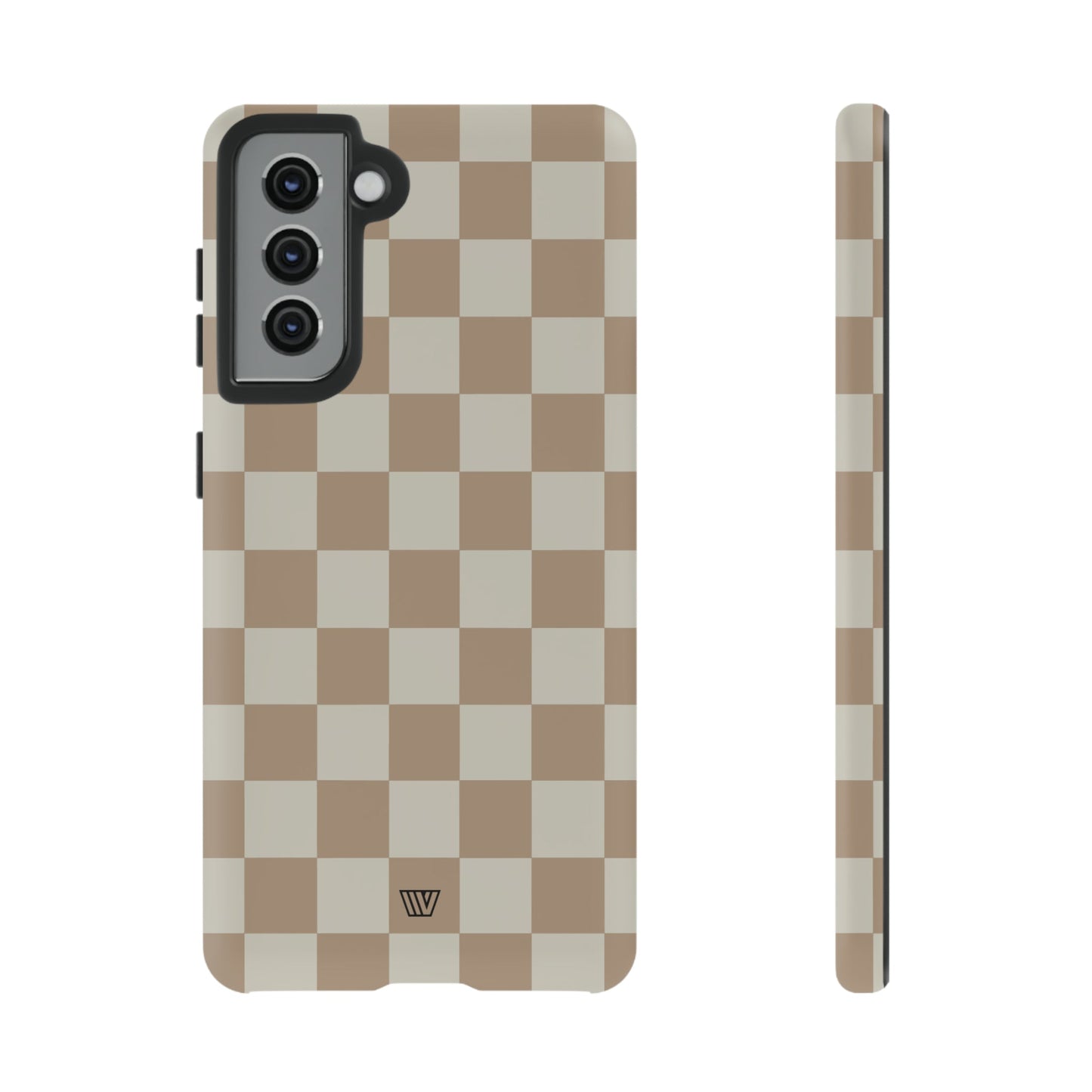 Neutral Checkerboard | Tough Phone Case, view 2048 — Soul Flow Apparel