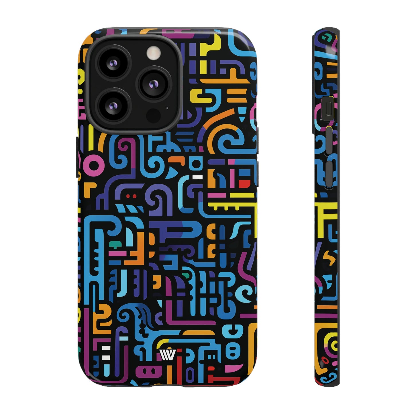 Neon Glyphs | Tough Phone Case, view 2048 — Soul Flow Apparel