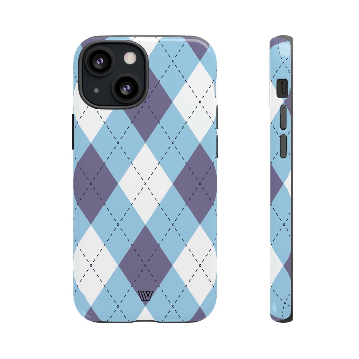 Blue White Purple Argyle | Tough Phone Case, view 2048 — Soul Flow Apparel