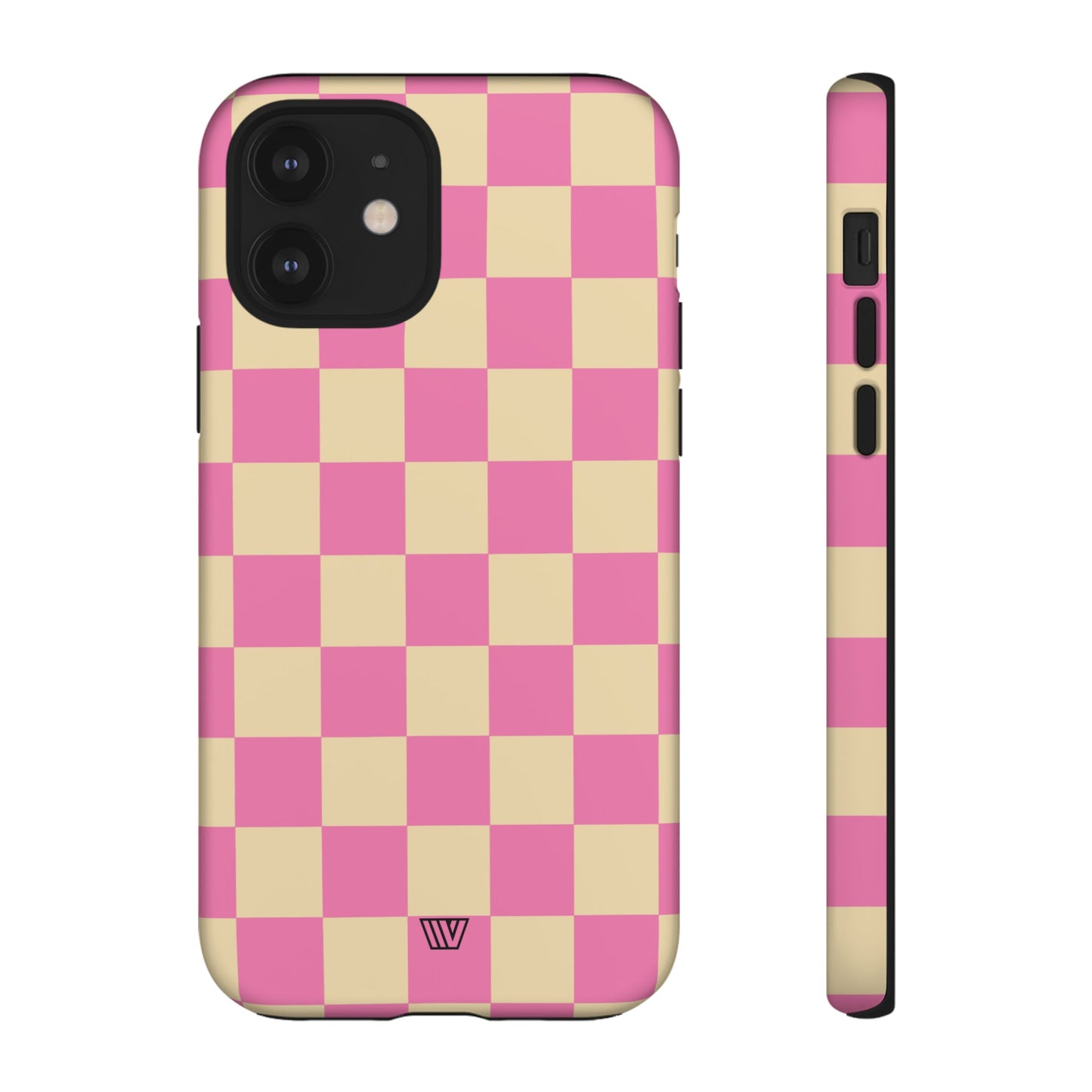 Pink Tan Checkerboard | Tough Phone Case, view 2048 — Soul Flow Apparel