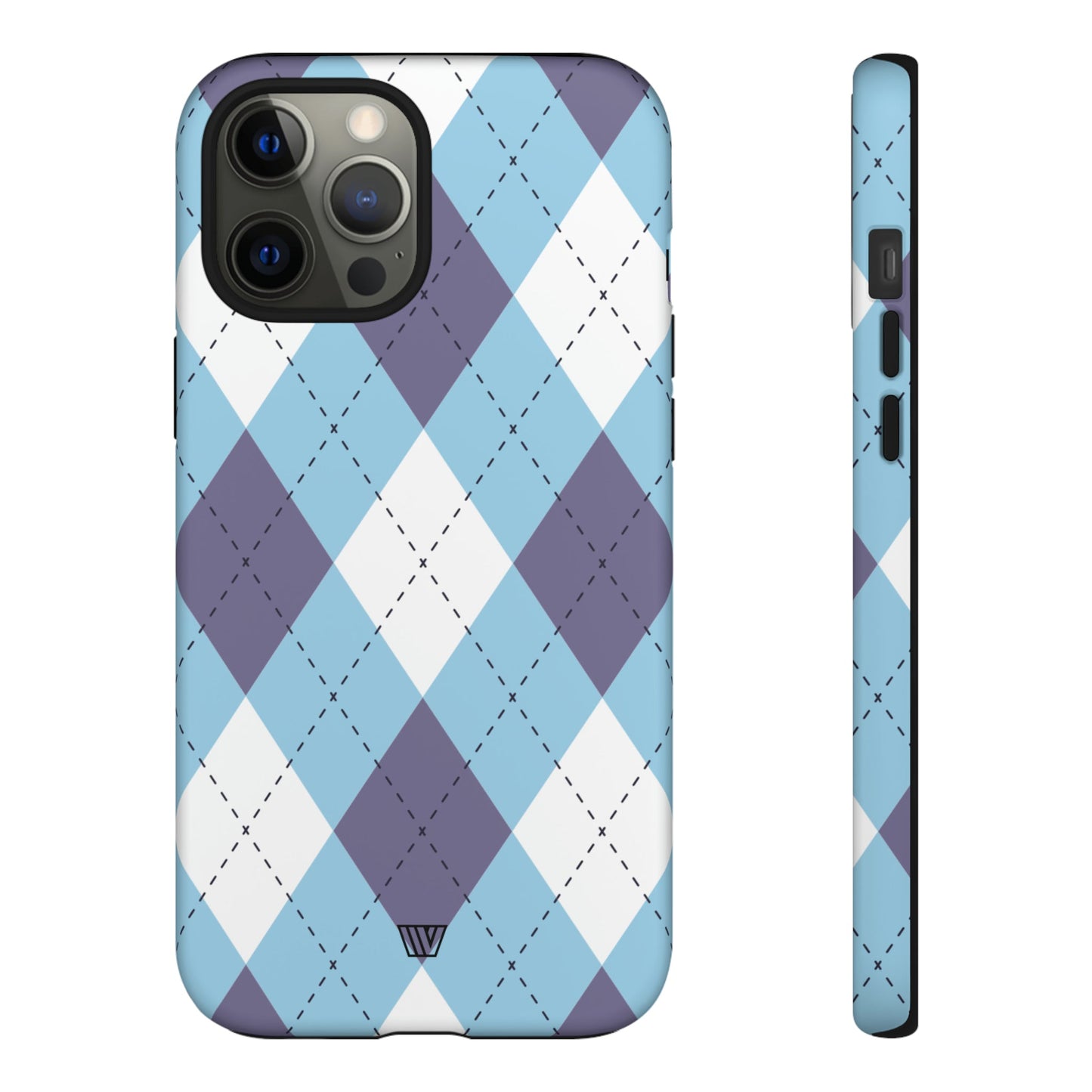 Blue White Purple Argyle | Tough Phone Case, view 2048 — Soul Flow Apparel