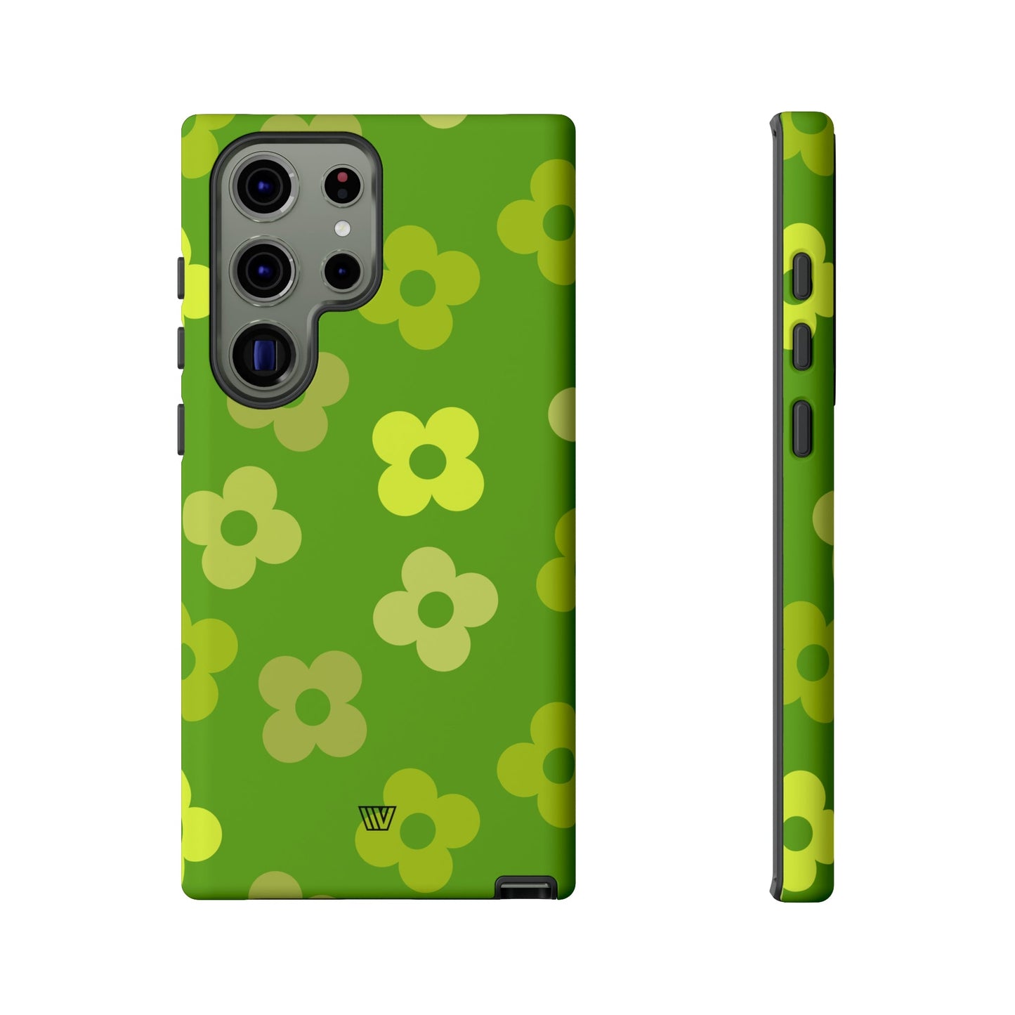 Green Retro Flowers | Tough Phone Case, view 2048 — Soul Flow Apparel