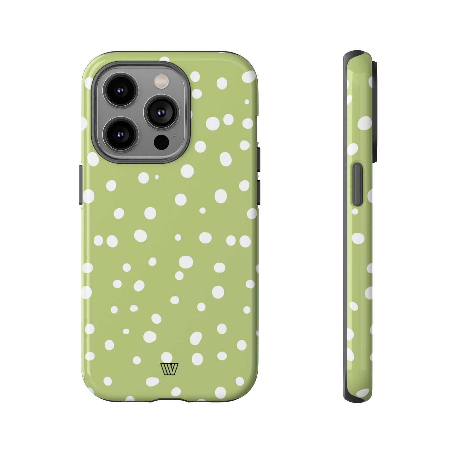 Pale Olive Dots | Tough Phone Case, view 2048 — Soul Flow Apparel