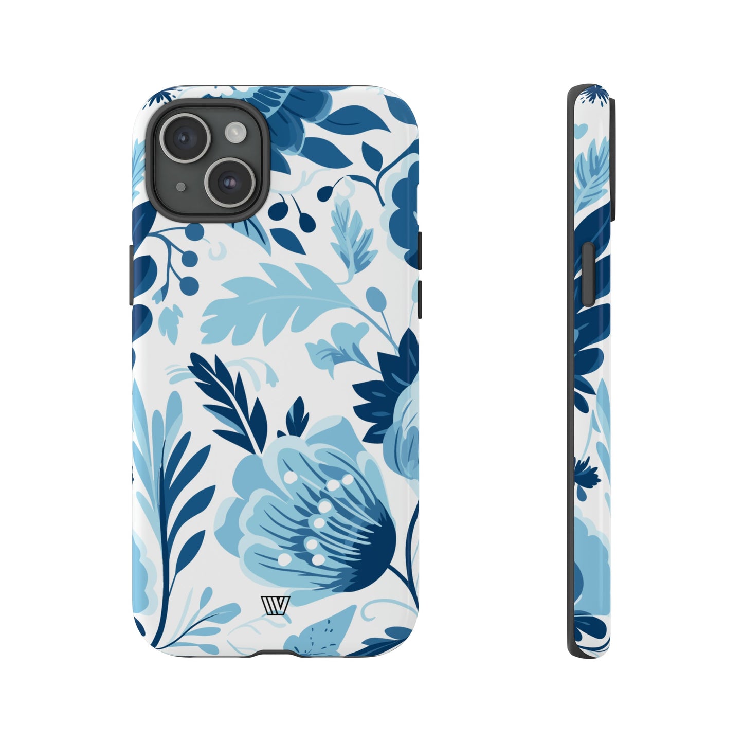 Blue White Flowers | Tough Phone Case, view 2048 — Soul Flow Apparel
